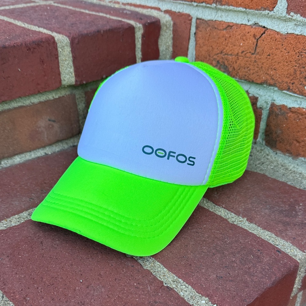 OOFOS Unisex Neon Yellow Green Trucker Hat